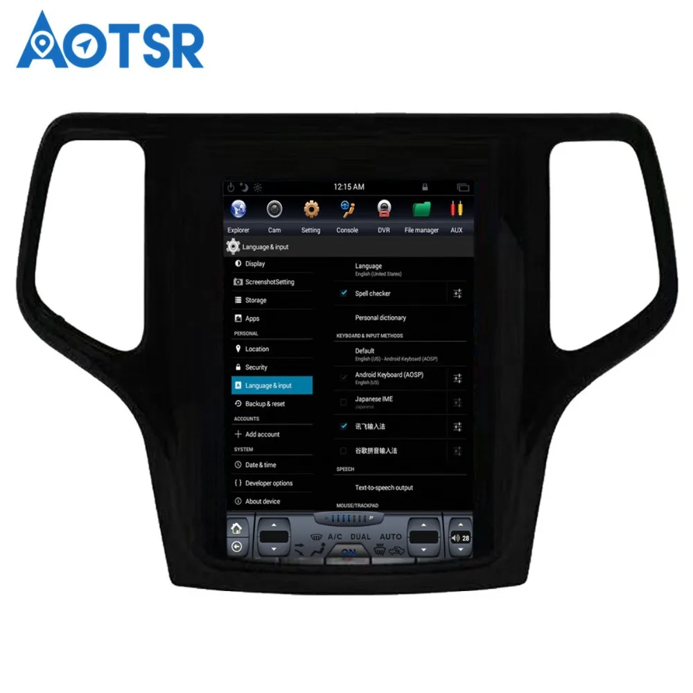Aotsr Android 7 1 Тесла стиль Автомобильный GPS навигатор для JEEP Grand Cherokee 2014 2018 золотой и