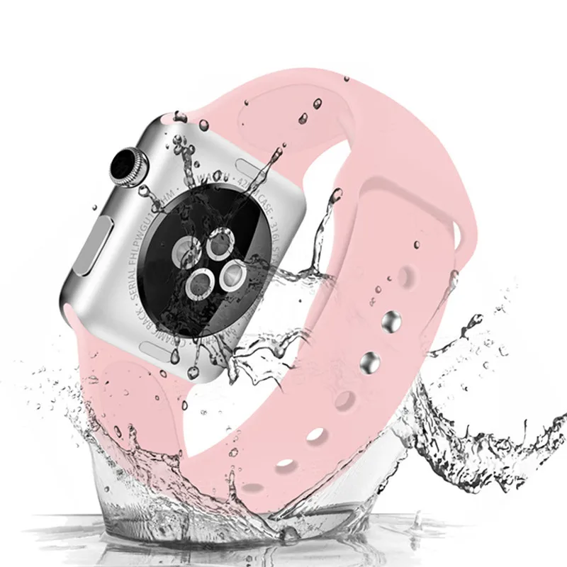 Ремешок для спортивных часов Apple Watch band 42 мм 38 iWatch 3 2 1 мягкие часы с силиконовым