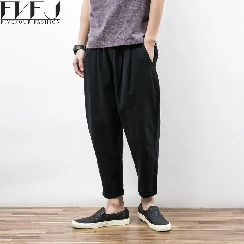 Новые модные брюки мужчины 2017 сезон: весна–лето однотонные Ретро Леггинсы