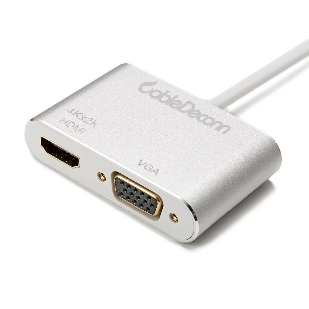 Usb концентратор hdmi vga адаптер Thunderbolt 3 usb Type c 4k 2 в 1 кабель usb3.1 конвертер для mac apple new