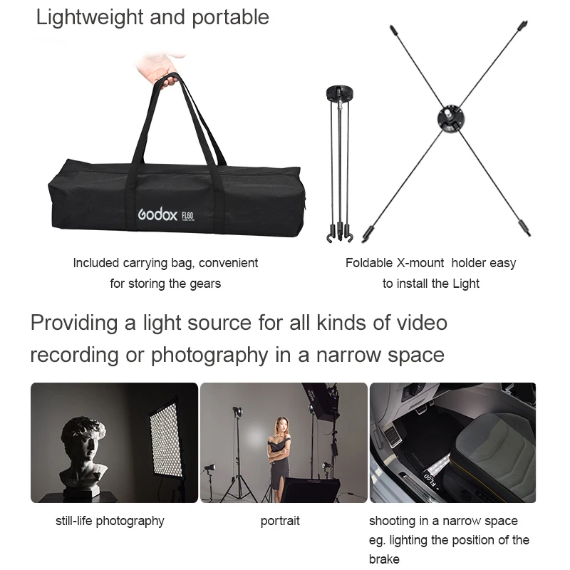 Godox FL60 FL100 FL150S FL150R гибкая светодиодная лампа для видеосъемки портативная тканевая