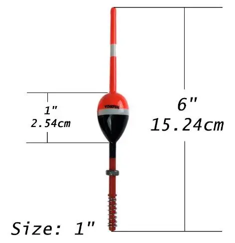 5pcs 1 inch Новинка 5 шт./лот " X 1,25" THKFISH Crappie Panfish Balsa деревянная пружина рыбалка " X 6" Овальная палка поплавок с свинцом - Цвет: 5pcs 1 inch