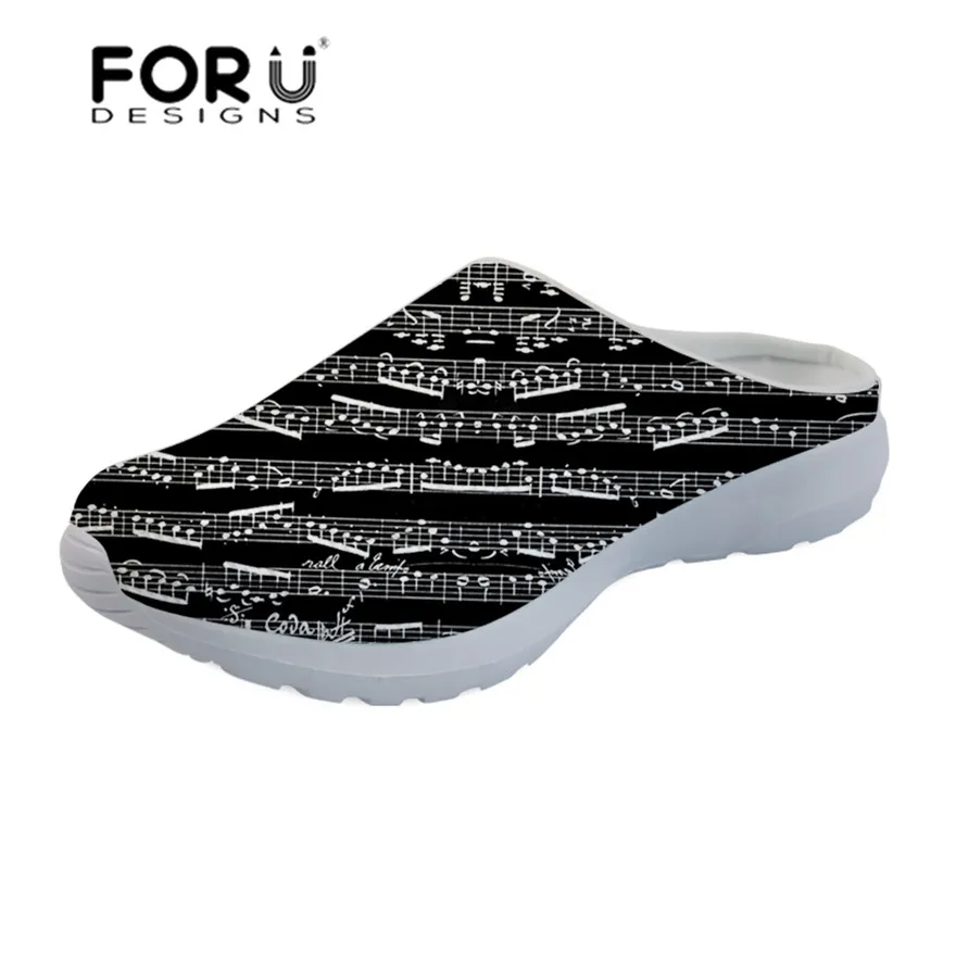 Сандалии FORUDESIGNS женские с принтом музыкальных нот дышащая сетчатая обувь для