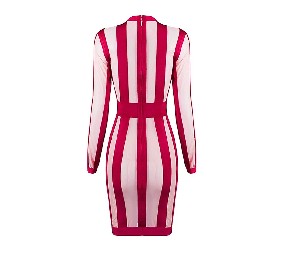 Женское мини платье HERVE LEGER Клубное облегающее с круглым вырезом в стиле пэчворк