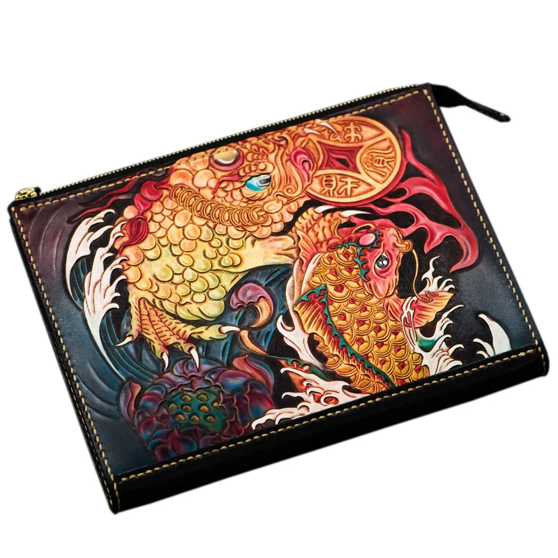 Мужская сумка ручной работы в китайском стиле из растительного дубления