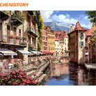 Картина по номерам CHENISTORY прибрежный город, настенная живопись маслом ручной работы декорации домашнее украшение, 40x50 см