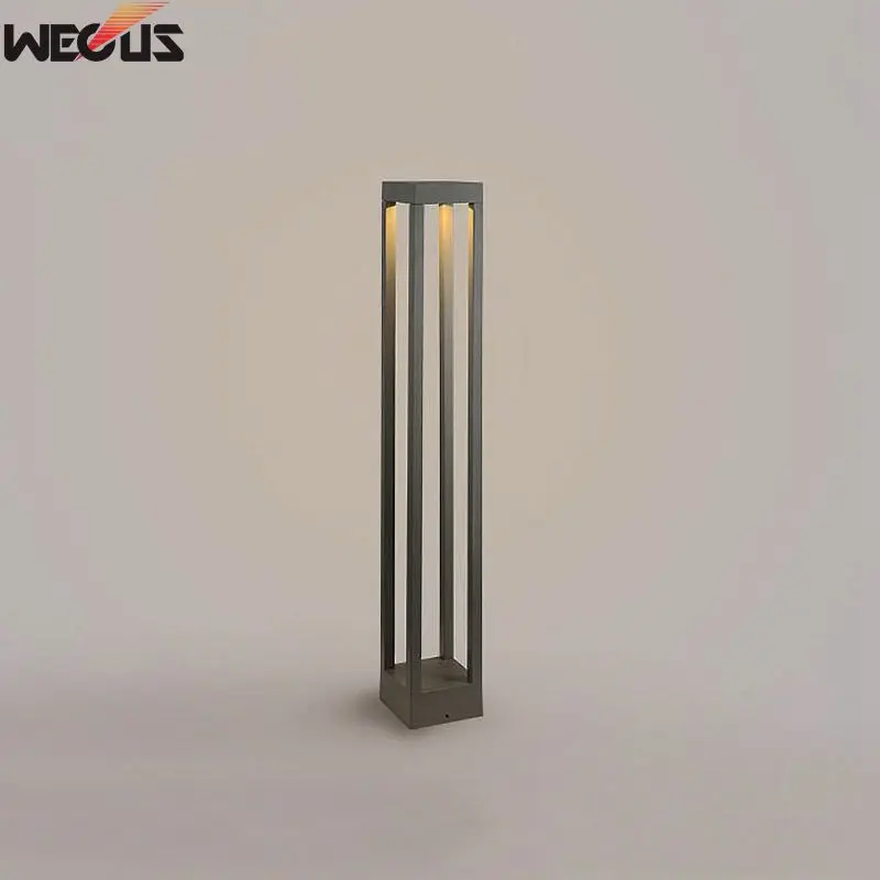 WECUS) Алюминиевая квадратная лампа для газона, светодиодная современная простая садовая лампа, уличные Ландшафтные огни для парка