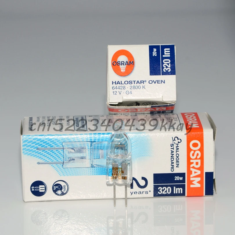 Лампа Ксеноновая OSRAM 64428 12V20W G4 галогенная лампа, Halostar печь выпечки, 12V 20W вольфрамовый светильник лампочка T300
