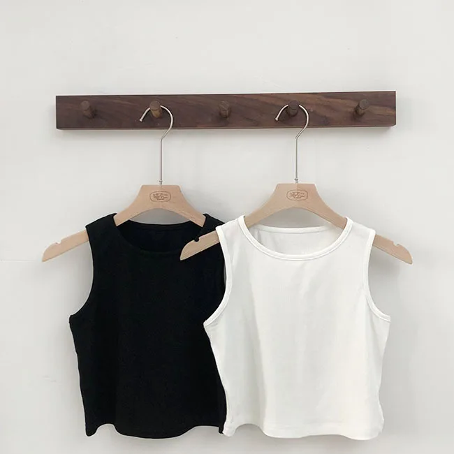 Chic Cropped Tank Top Women Sleeveless Knitted Tops Summer White Black | Женская одежда