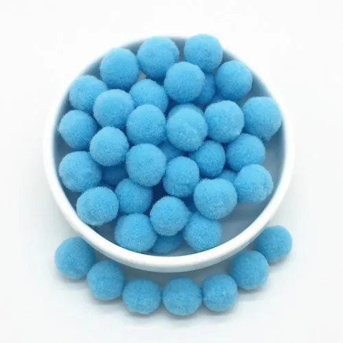 15mm 07Sky blue Белые, синие, разноцветные помпоны, меховые шарики, сделай сам, мягкие помпоны, помпоны для рукоделия, Свадебный декор, клей на ткани, аксессуары, 8 мм до 30 мм, 20 г - Цвет: 15mm 07Sky blue