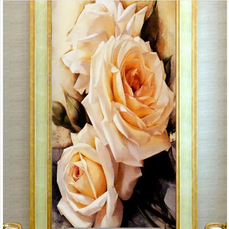Индивидуальная Эстетическая Красивая Белая роза beibehang масляная живопись