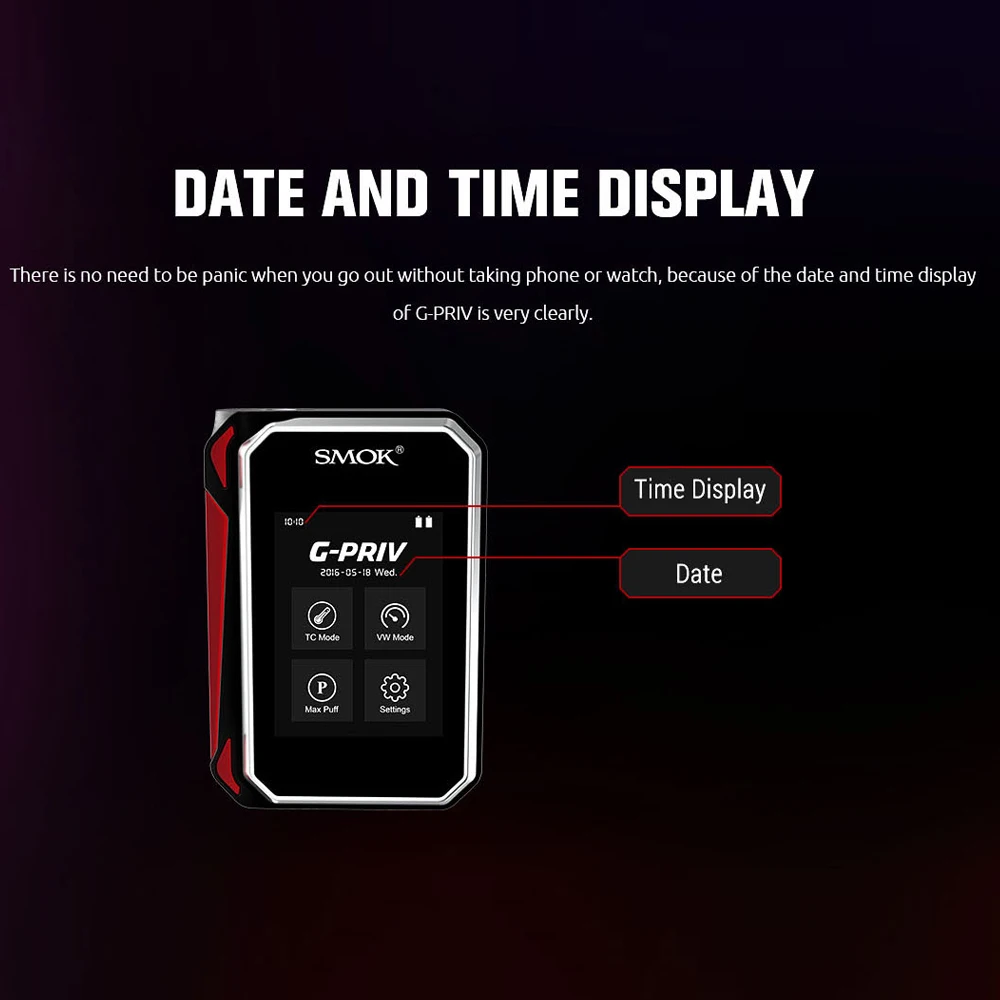 Оригинальная электронная сигарета SMOK G-PRIV Mod Vape Box 220 Вт с атомайзером TFV8 Baby Beast 3 мл