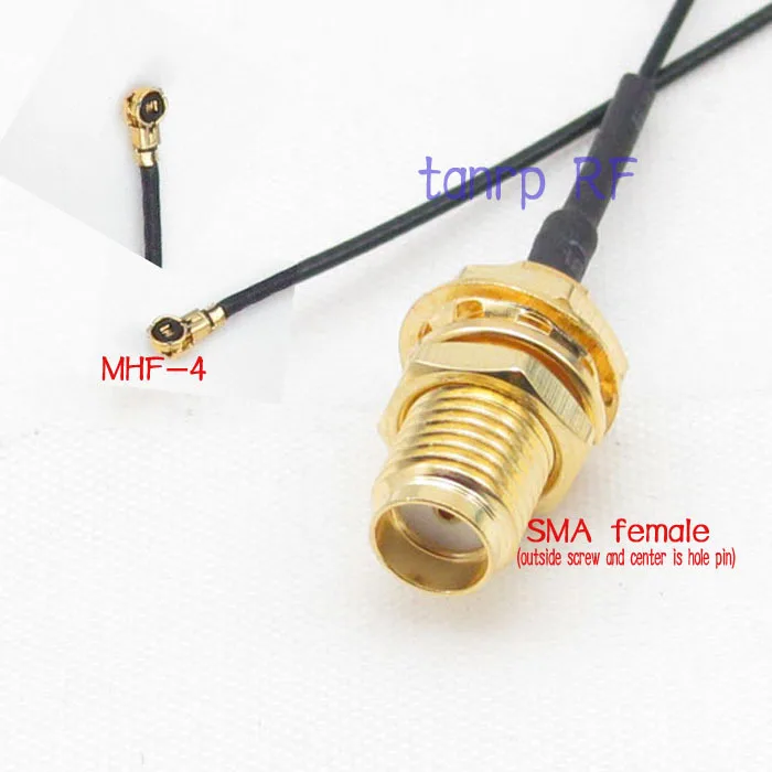 

4in 4'' SMA female jack to IPX IPEX I-PEX U.FL MHF4 RF pigtail jumper cable for PCI WIFI Card wireless router 0.81mm 10CM