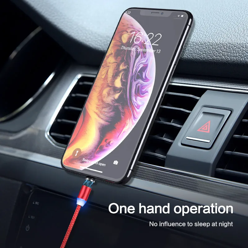 Магнитный зарядный кабель DaDaXiong 1 м Micro USB для iPhone XR XS Max X Type C светодиодный