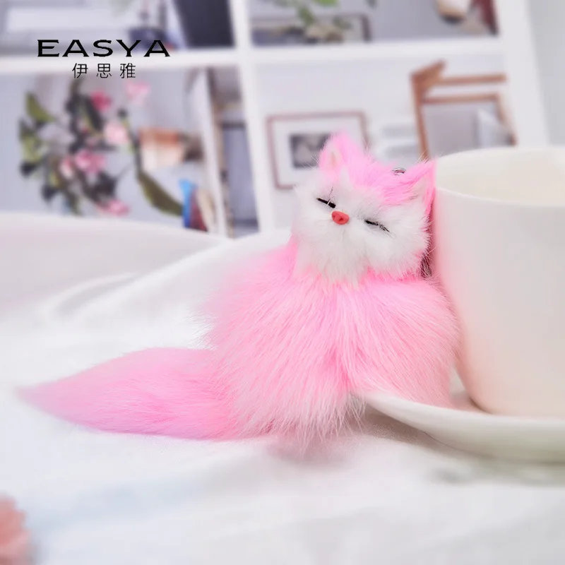 Весна зима мультфильм симпатичный помпон Pom плюшевый Животное мультфильм брелок Лисичка автомобильные аксессуары модная женская сумка Подвески Игрушки Куклы