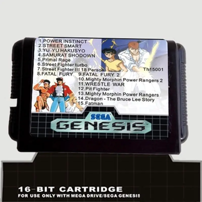 

15 In 1 MD 16 bit Game Card For Sega Mega Drive For Genesis
