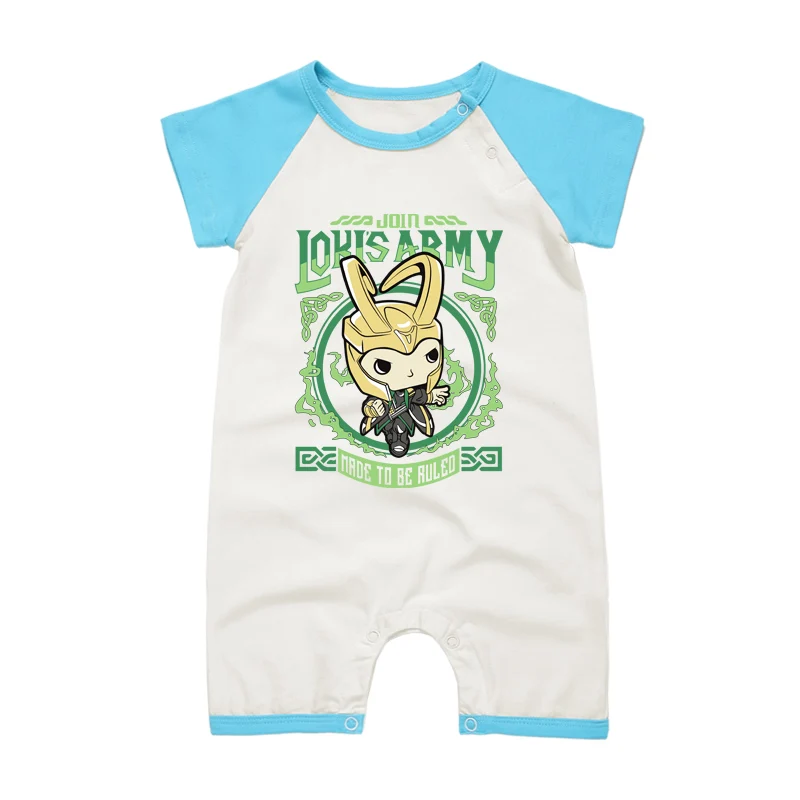 Kawaii/летние комбинезоны для маленьких мальчиков и девочек; Одежда для новорожденных с рисунком Локи; хлопковые комбинезоны с круглым вырезом для малышей - Цвет: 1745