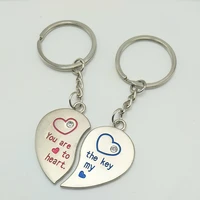 hot creative valentines day gift i love you heart shaped key couple keychain metal key ring bag pendant