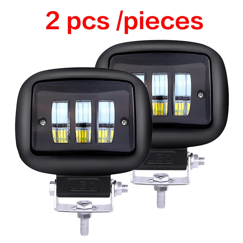 2 pcs Black Square Gzkafolee luces led para Автомобильный светодиодный рабочий светильник 12 в 24 в 30 Вт 6000 К внедорожный бар ATV yacht 4x4 - Цвет: 2 pcs Black Square