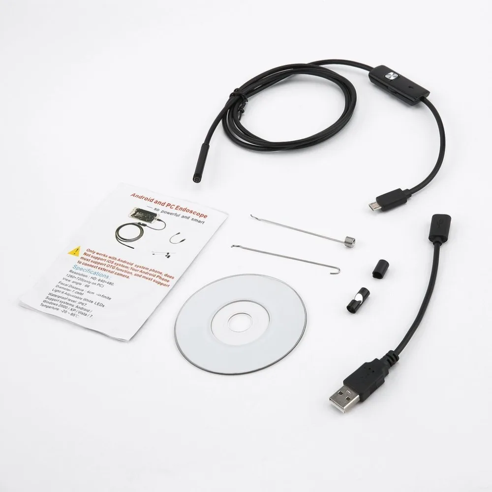 HD USB 5,5 мм эндоскоп камера с 6 светодиодный 1/1. 5/2/3,5/5 м мягкий кабель водонепроницаемый осмотр бороскоп для Android PC