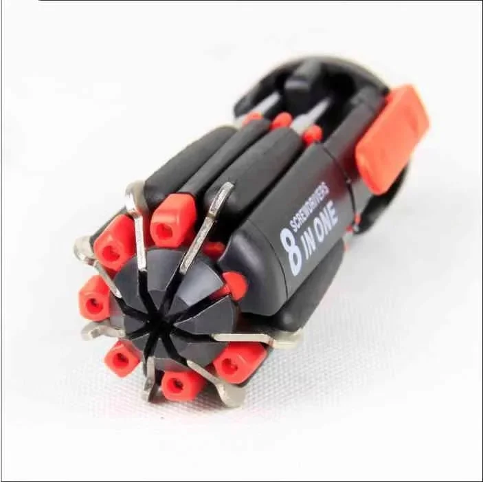 Multi-Screwdriver Torch 8 In One Screwdriver With LED Hand Tools slotted Phillips screwdriver Screw Knife Multi-function Repair |