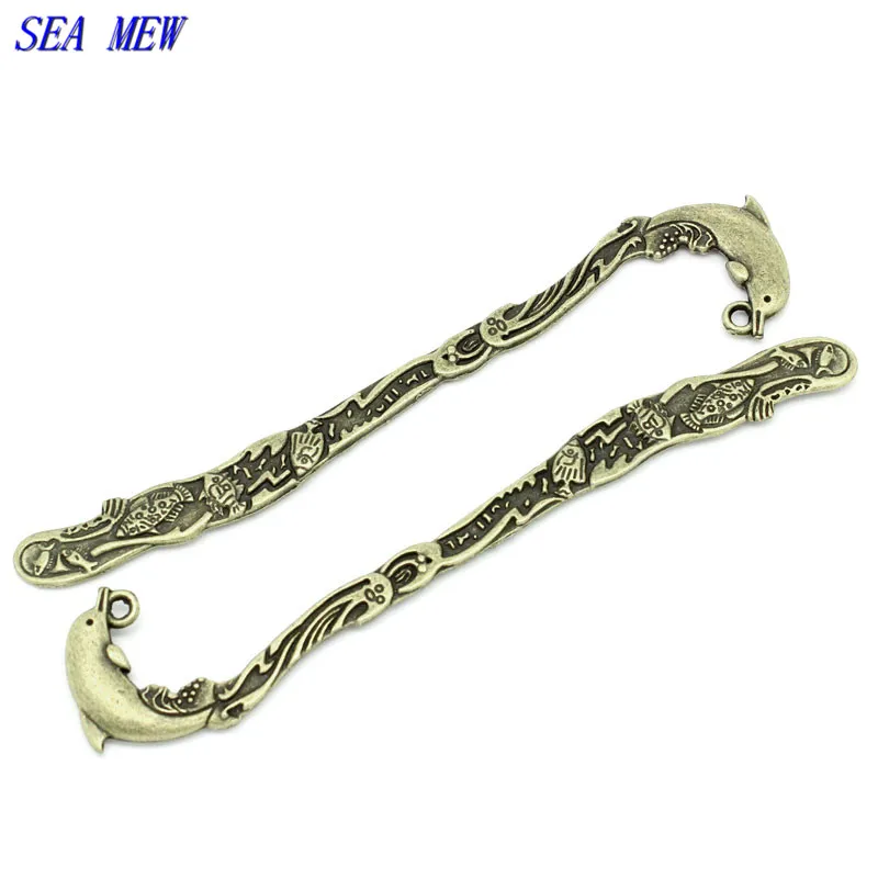 

SEA MEW 20 PCS 26*124MM Antique Bronze Plated Vintage Metal Zinc Alloy Bird Bookmarks Setting For Jewelry Making