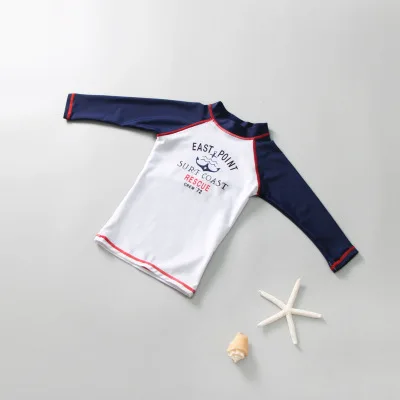Корейский стиль Rashguard Купальники Акула дети анти-УФ плавание серфинга пляжный купальный костюм динозавр с длинными рукавами Топы Для Серфинга S