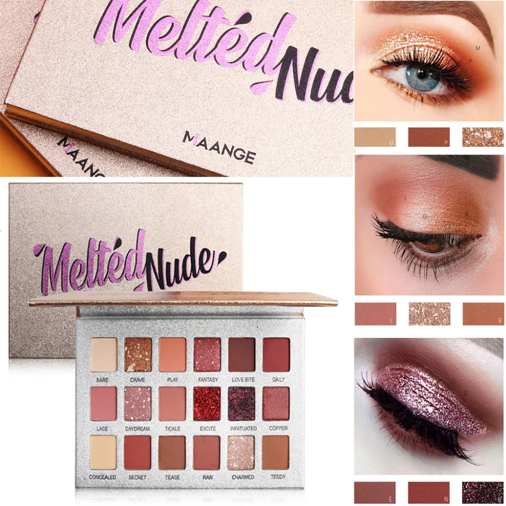 MAANGE тени для век Pallete beauty waterproof Eye Shadow Plate Powder Matte Eyeshadow Cosmetic Makeup Eyeshadow 18 блеск бриллиант