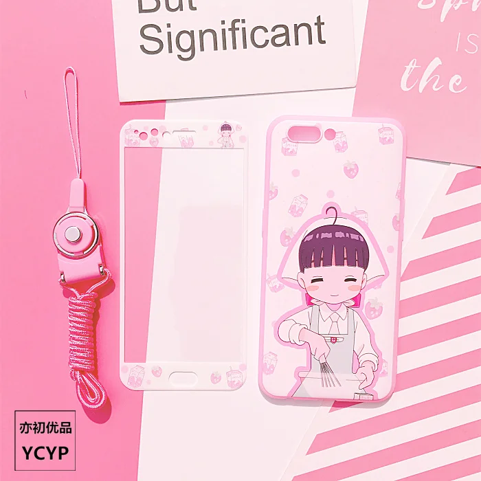 Чехол для iphone X Cardcaptor Sakura + пленка экрана из закаленного стекла 7 8 8plus 6 6S plus розовый