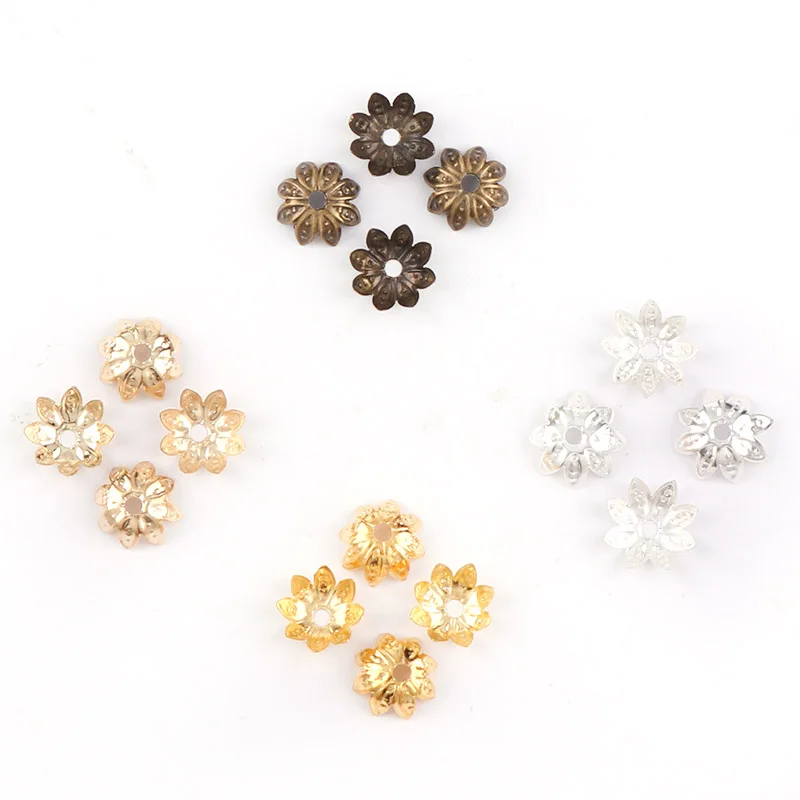 Блестящие винтажные филигранные Металлические Полые бусины разделители 11 мм