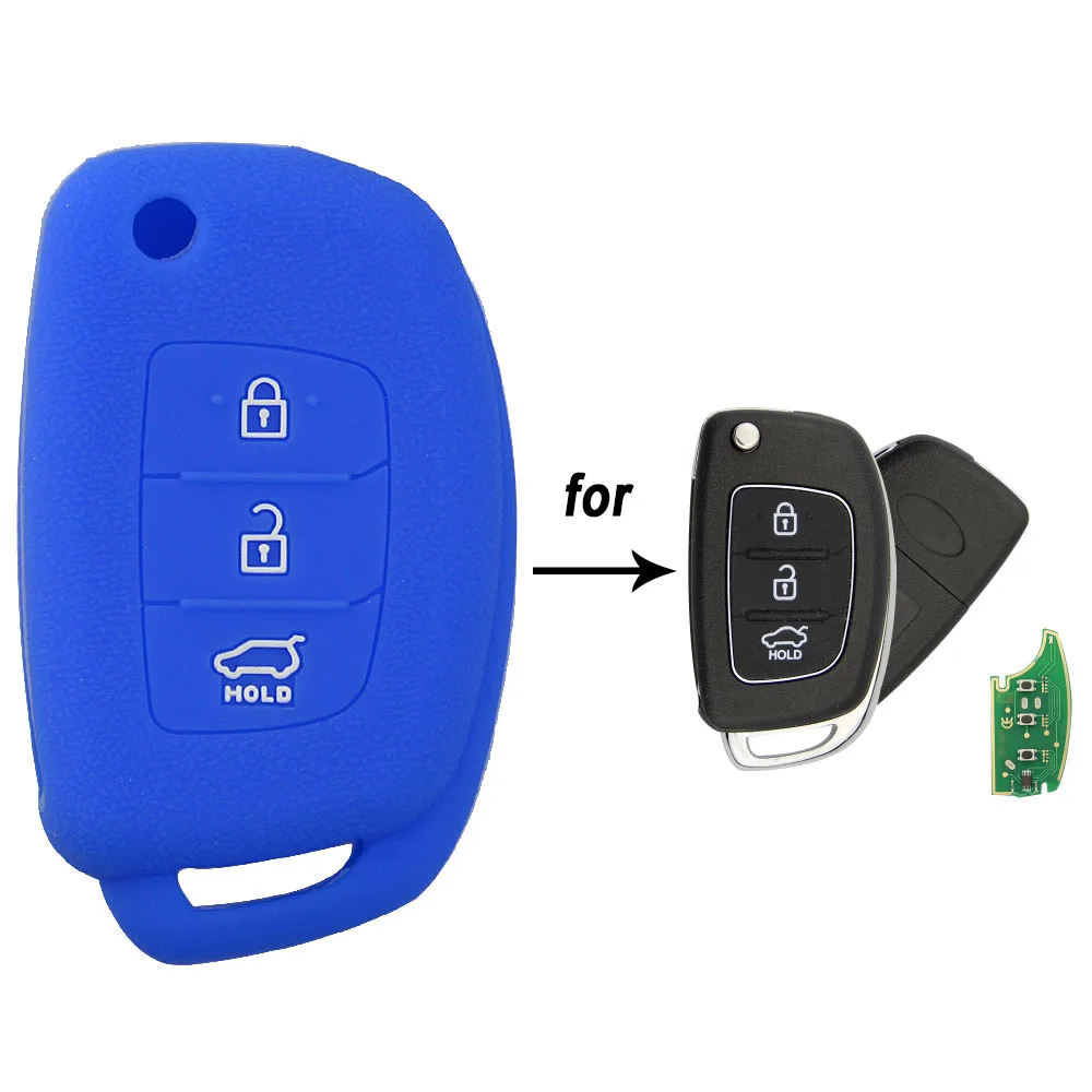 OkeyTech силиконовый чехол для автомобильного ключа с 3 кнопками Hyundai Solaris ix35 ix45 ELANTRA