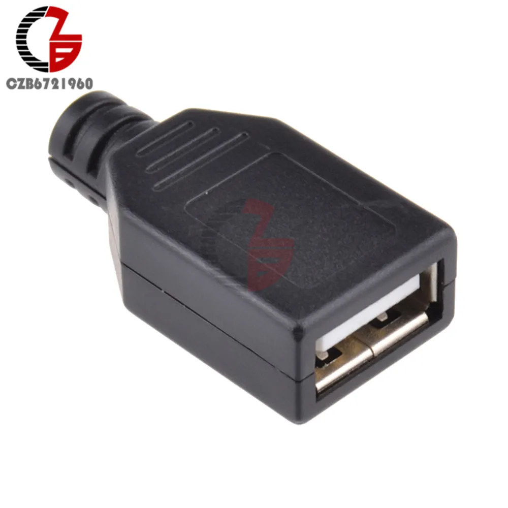 10 штук в наборе USB 2,0 Тип-штепсельную вилку 4-контактный разъем адаптера разъем Пластик крышка