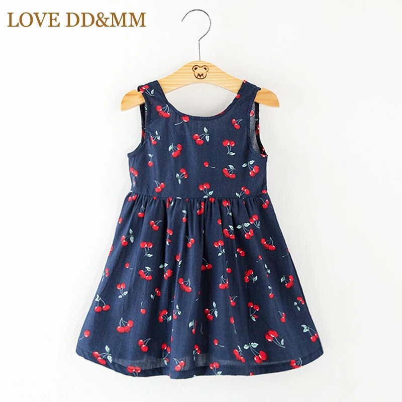 Платья для девочек LOVE DD &amp MM летние модные милые простые с изображением вишенок |