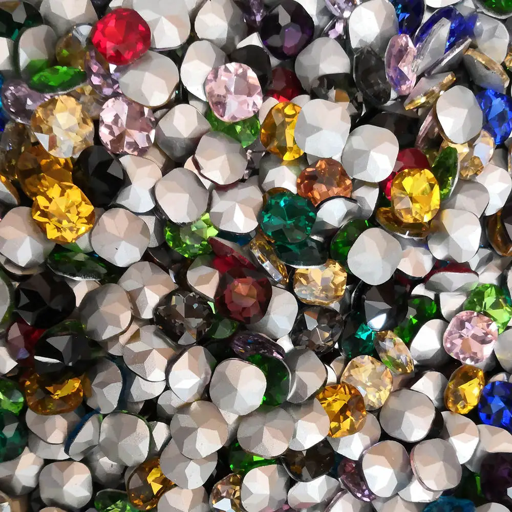 Стеклянные кристаллы TopStone толстые квадратные острые Стразы 8 10 12 мм для одежды