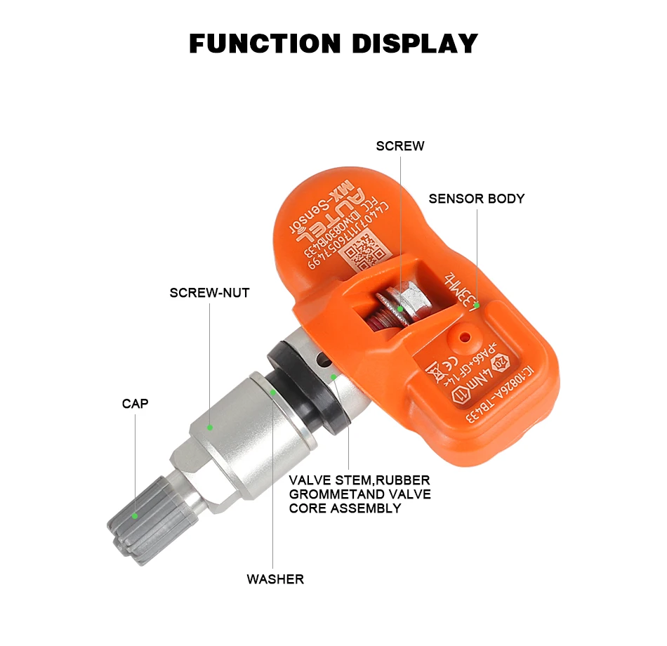 Autel MX Сенсор 315 MHZ 433 2 в 1 TPMS программы Макси зажим для подушки Cloneable oe уровня шин