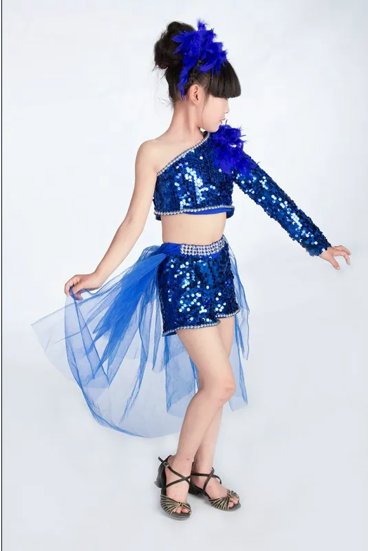 2017 Новый Детский современный танцевальный джазовый костюм футболка для подиума