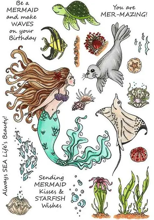 Подводный мир прозрачное Силиконовое печатное уплотнение для DIY Скрапбукинг