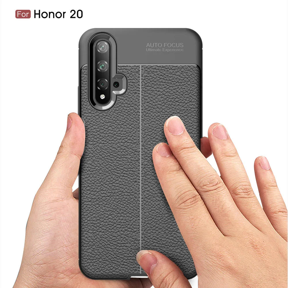 Личи Текстура Coque крышка 6.26для huawei Honor 20 чехол для Honor20 Телефон задняя |