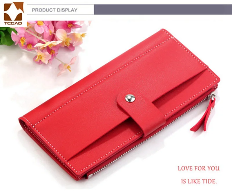 Женский длинный кошелек из искусственной кожи, красный кошелек porte feuille femme, Женский кошелек, клатч для денег, Женский кошелек billetera mujer carteras