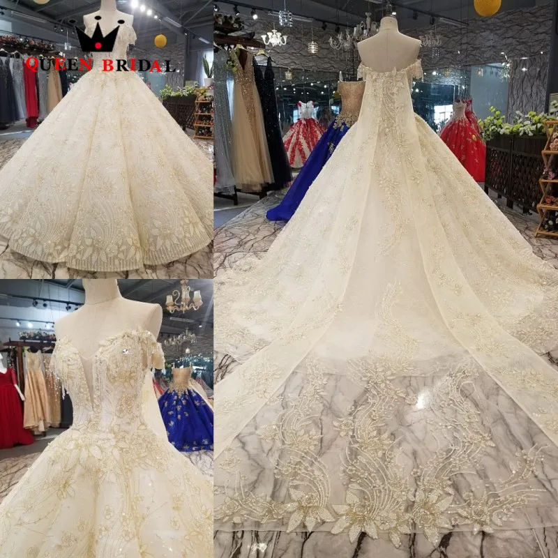 Новое поступление Бальное кружевное свадебное платье vestido de noiva роскошная