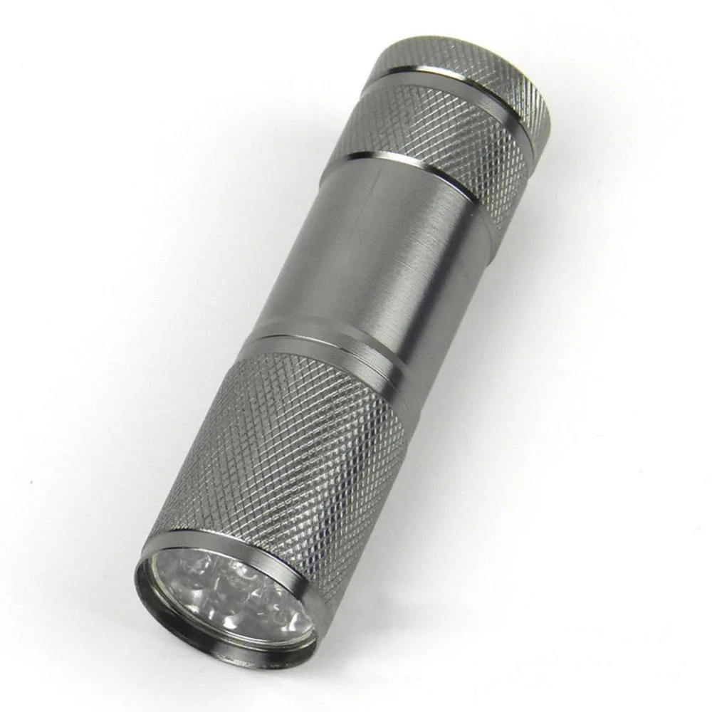 3AAA алюминиевый невидимый черный свет обнаружения чернил маркер 9 LED УФ