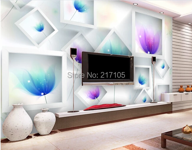 Объемные большие фрески на заказ обои для гостиной фона телевизора спальни