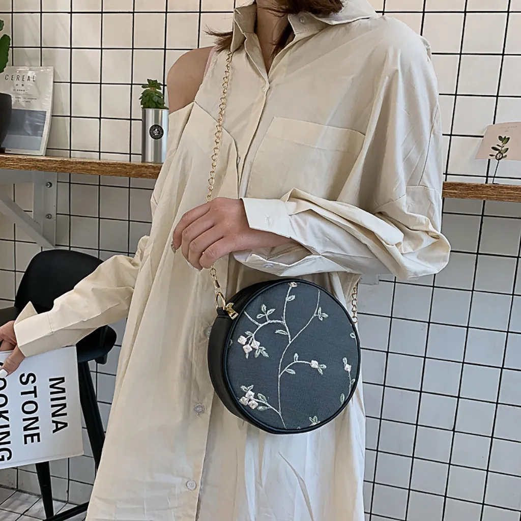 Женская сумка-мессенджер с принтом повседневная круглая сумка через плечо