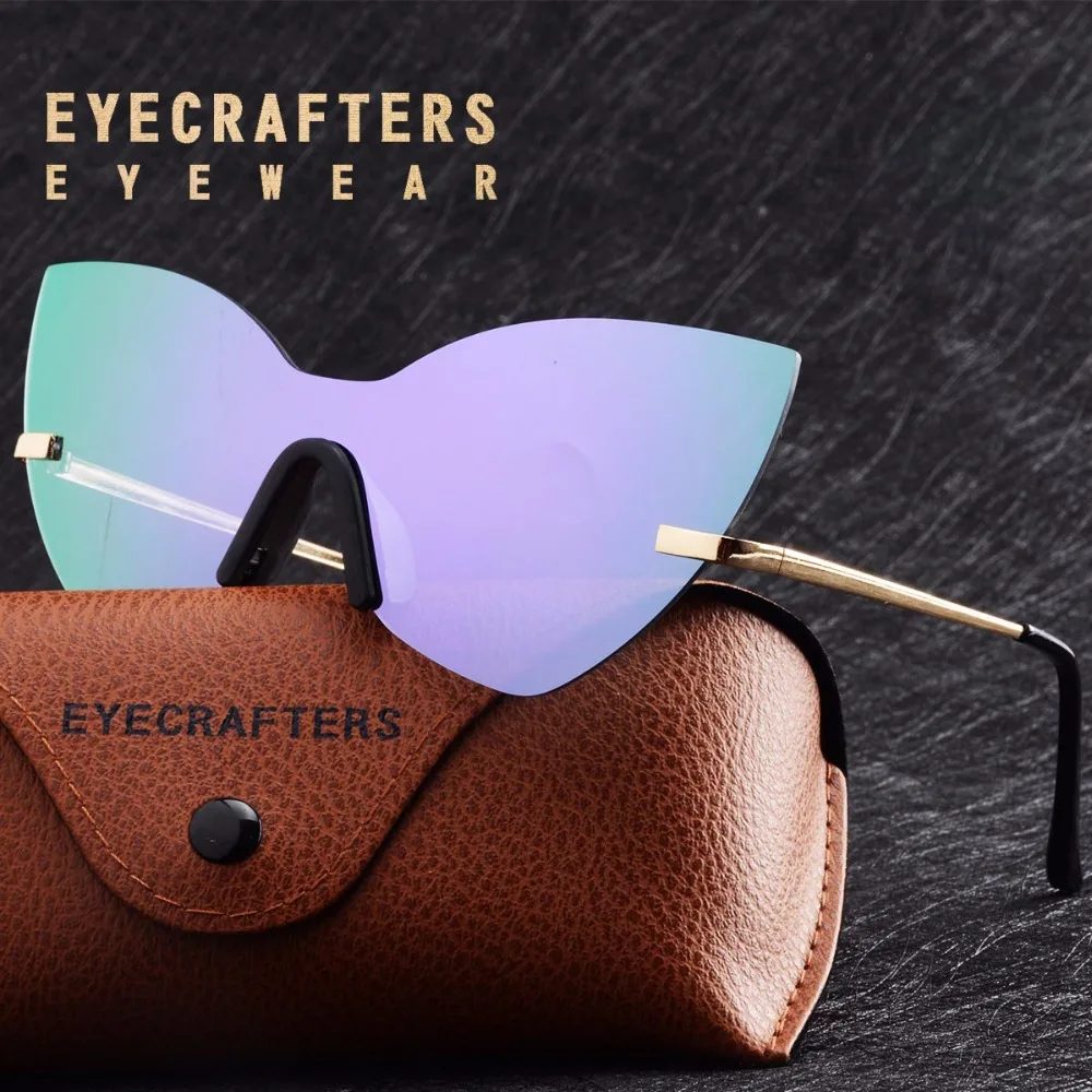 Женские брендовые дизайнерские ретро цельные солнцезащитные очки черные