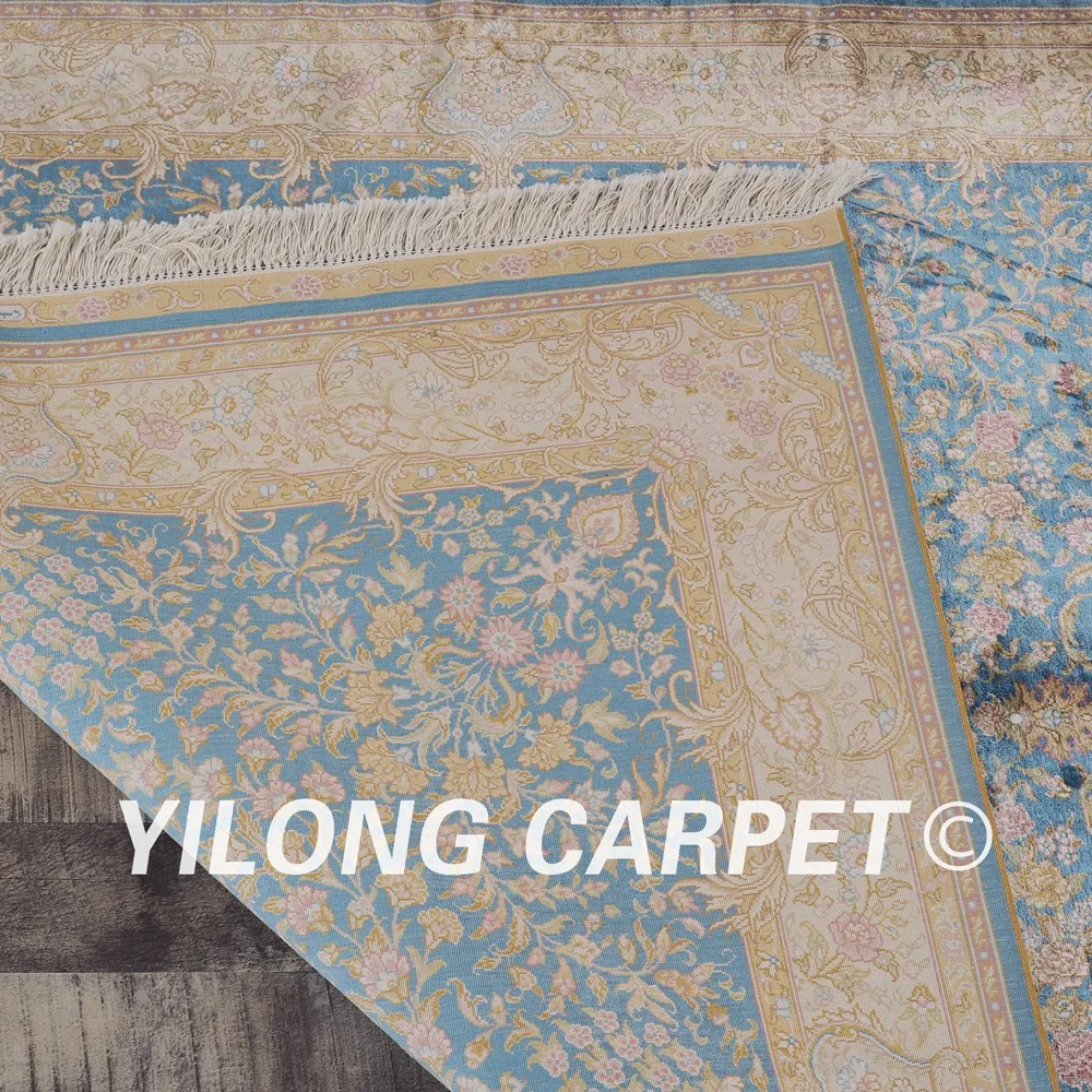 

Yilong 4.5'x6.5' Blue Persian Rugs for Bedroom Classic Handmade Oriental Rugs (ZQG060A4.5x6.5)