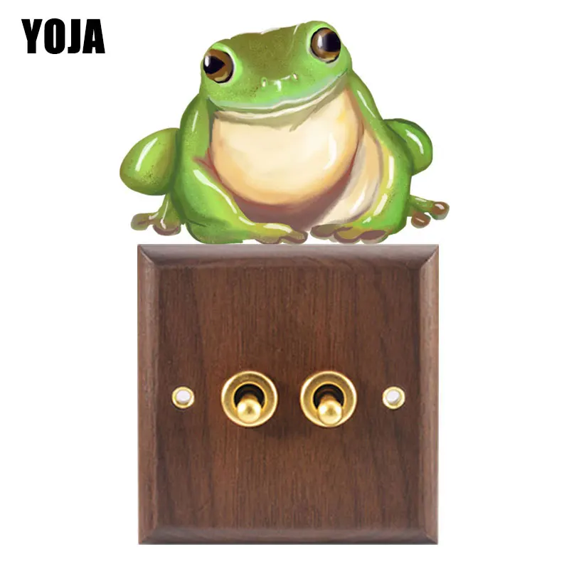 YOJA милая зеленая наклейка-лягушка переключатель декора гостиной спальни стены