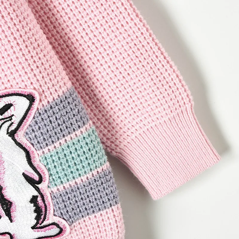 2018 Новый полоски контрастного цвета Кролик шаблон длинный женский кардиган