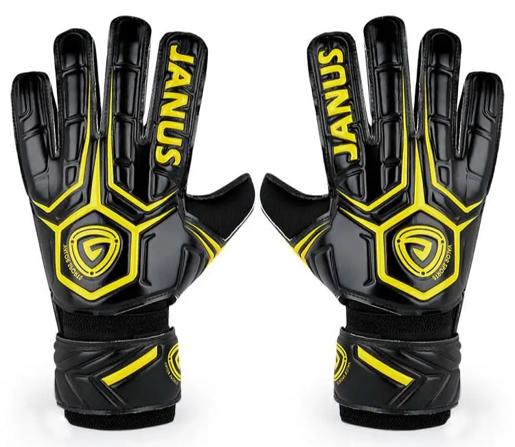 Black Yellow Профессиональные высококачественные футбольные перчатки вратаря Футбол Вратарь Перчатки вратарские перчатки защита пальцев уплотненный латекс - Цвет: Black Yellow