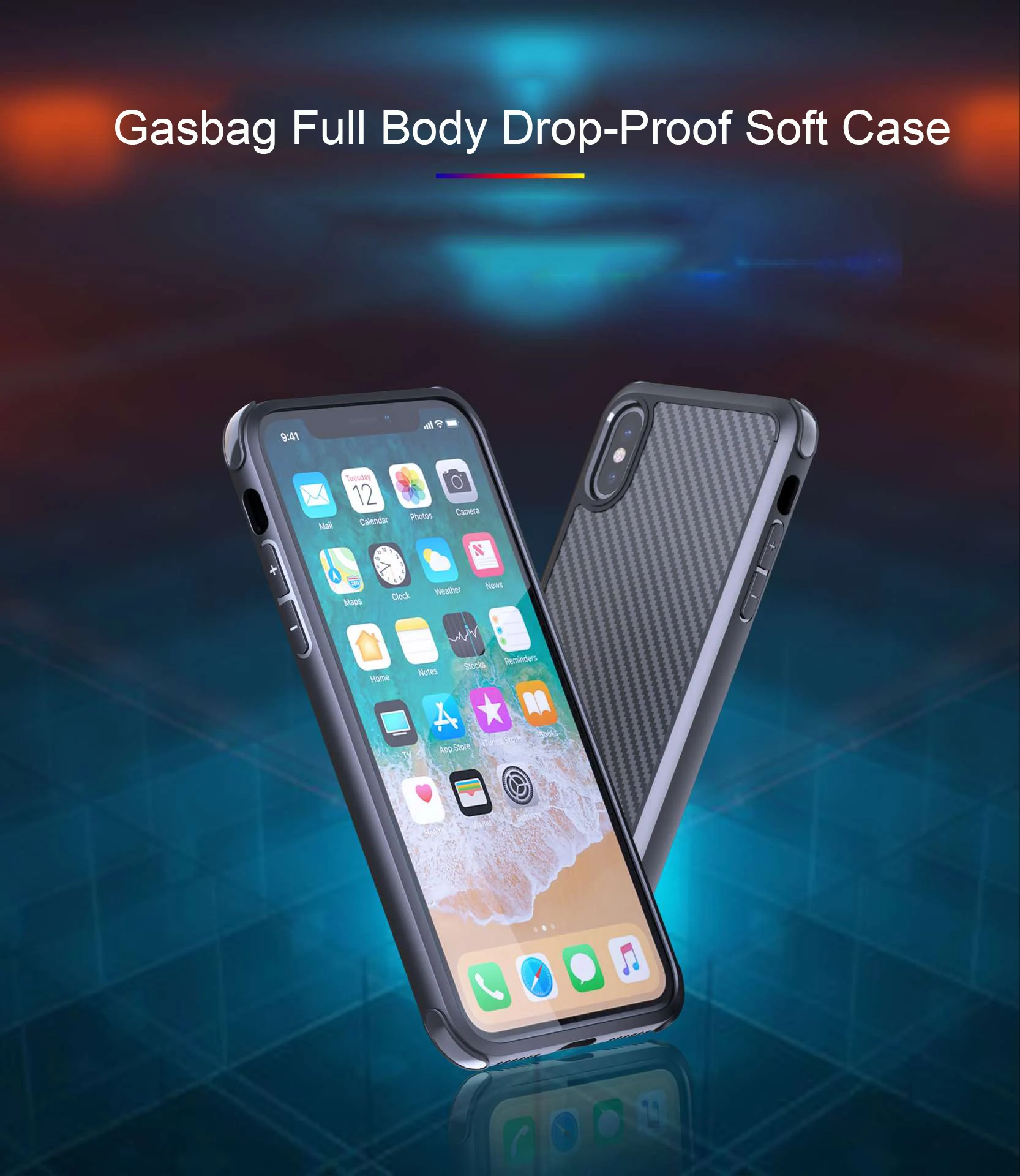 Чехол из углеродного волокна 6D Gasbag для iphone 11 Pro Max 6 6s 7 8 Plus X 10 XS XR XS MAX Модный противоударный мягкий чехол