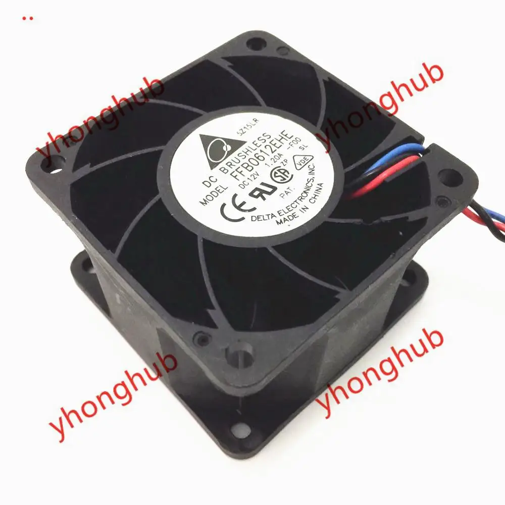Вентилятор охлаждения сервера Delta Electronics FFB0612EHE F00, 12 В постоянного тока, 1,20 А, 60x60x38 мм